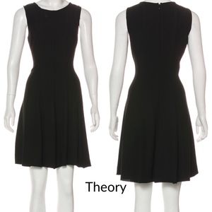 Theory Black Fit & Flare Mini Dress M/8 EUC